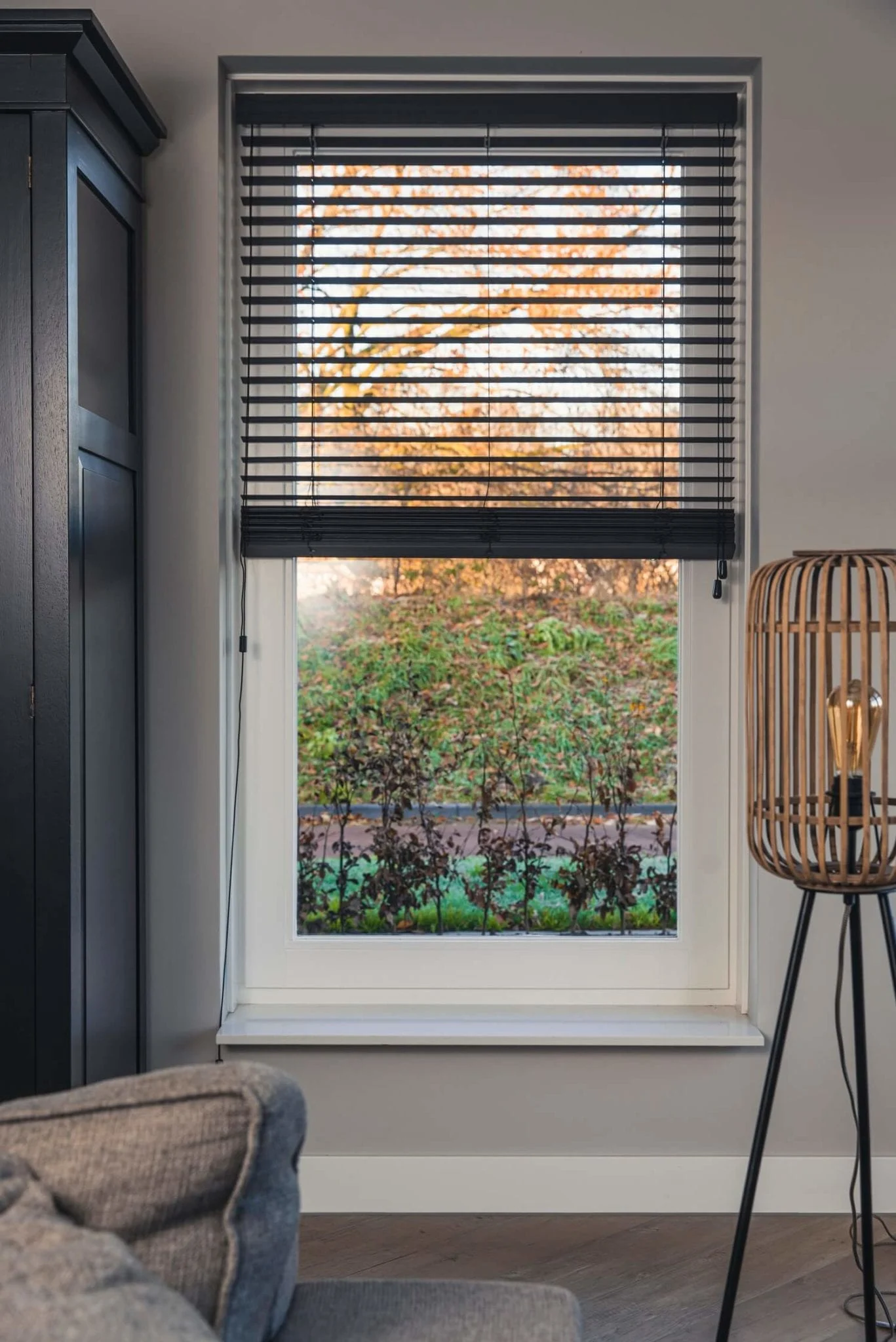 Vast glas | 3 vakken verticaal | hout