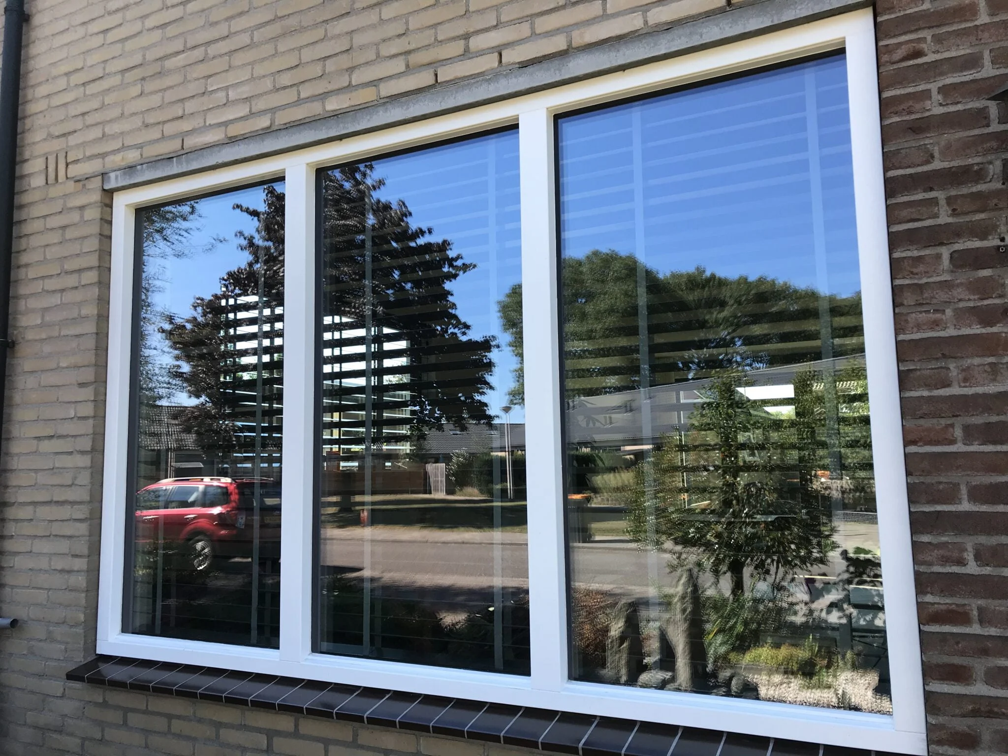 Vast glas | 3 vakken horizontaal | hout