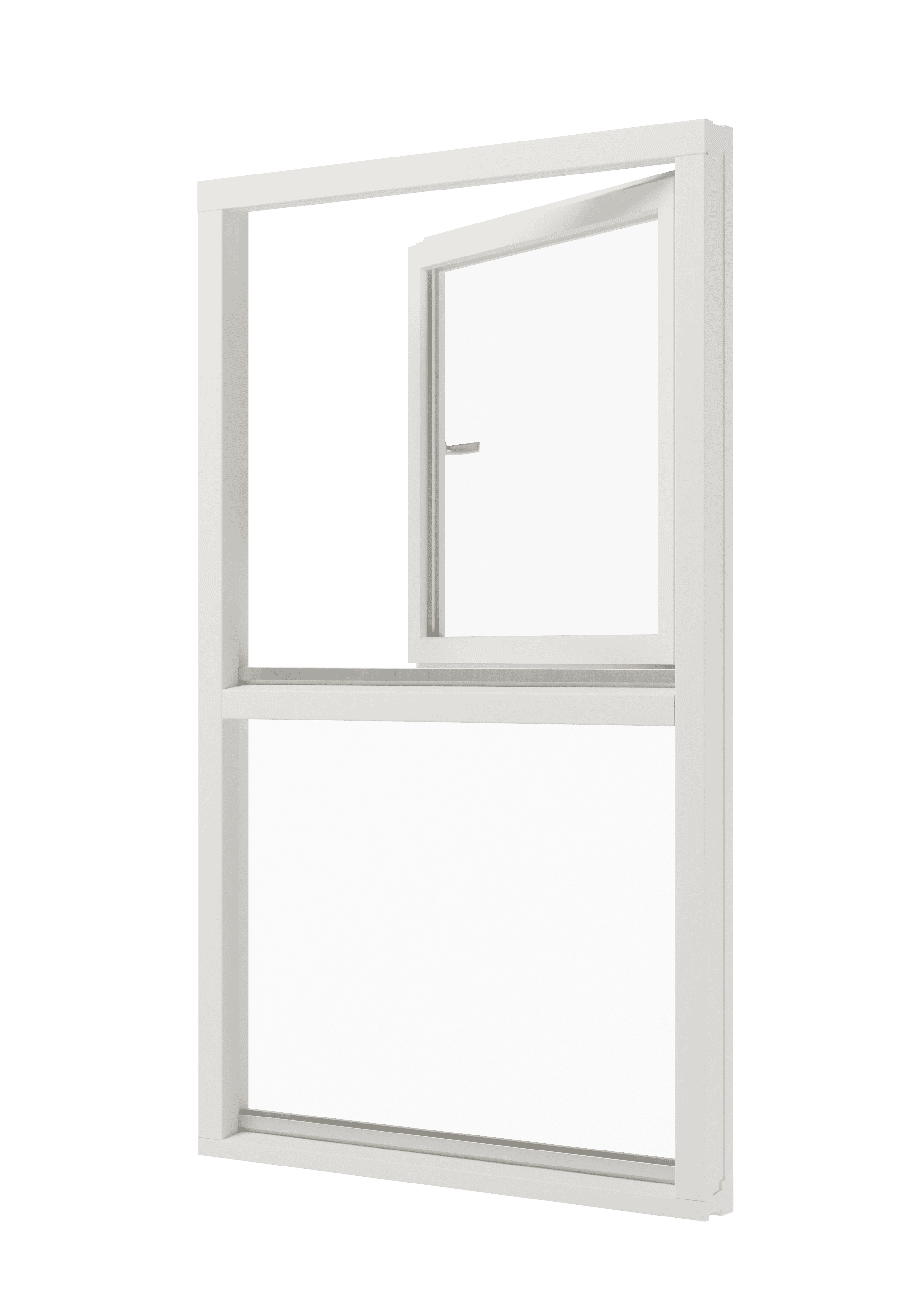 draaikiepraam (onder) en vast glas mahonie