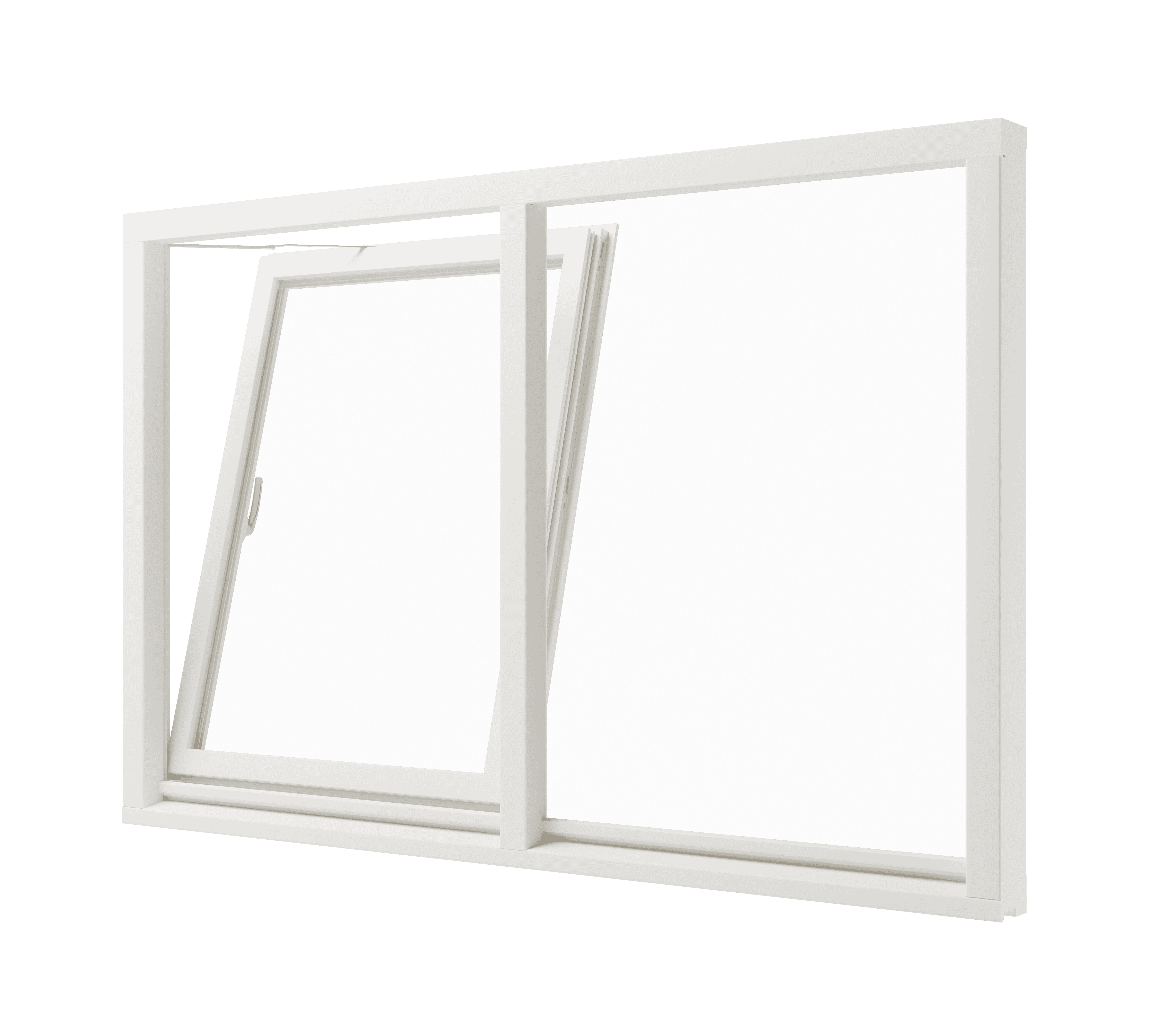 valraam (links) en vast glas